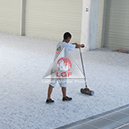 Imagini din executie aplicare sistem de pardoseala Covor Dale PVC ESD Premium fixare dale cu rola