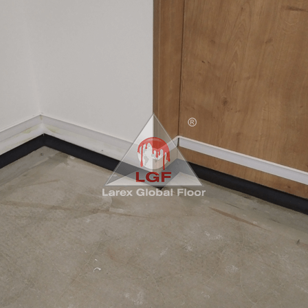 Imagini din executie aplicare sistem de pardoseala Covor PVC colt pardoseala