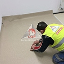 Imagini din executie aplicare sistem de pardoseala Covor PVC montare covor dezaerare covor