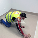 Imagini din executie aplicare sistem de pardoseala Covor PVC montare covor dezaerare